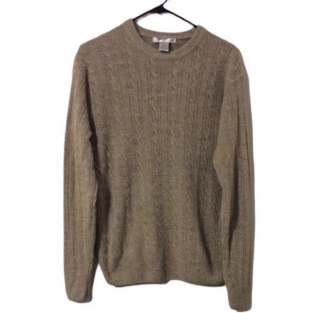 GEOFFREY BEENE Men's CLASSIC Cable Knit ACRYLIC Crewneck Sweater Size MEDIUM